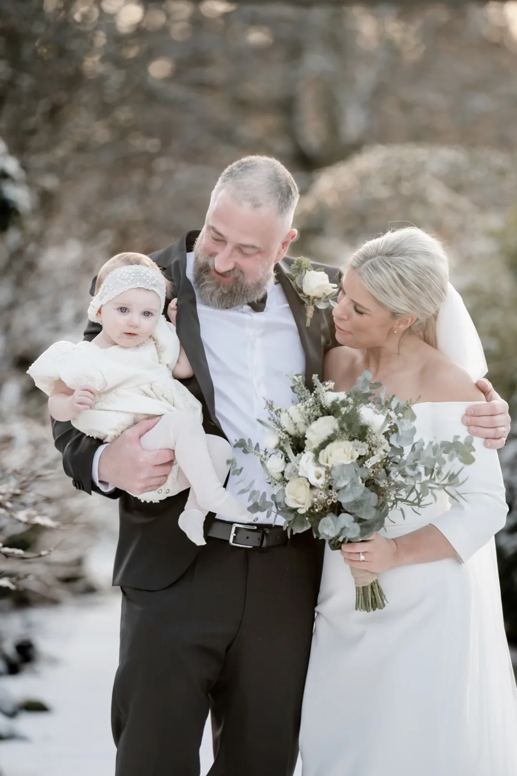 Bride and groom couple portrait at Le Petit Château