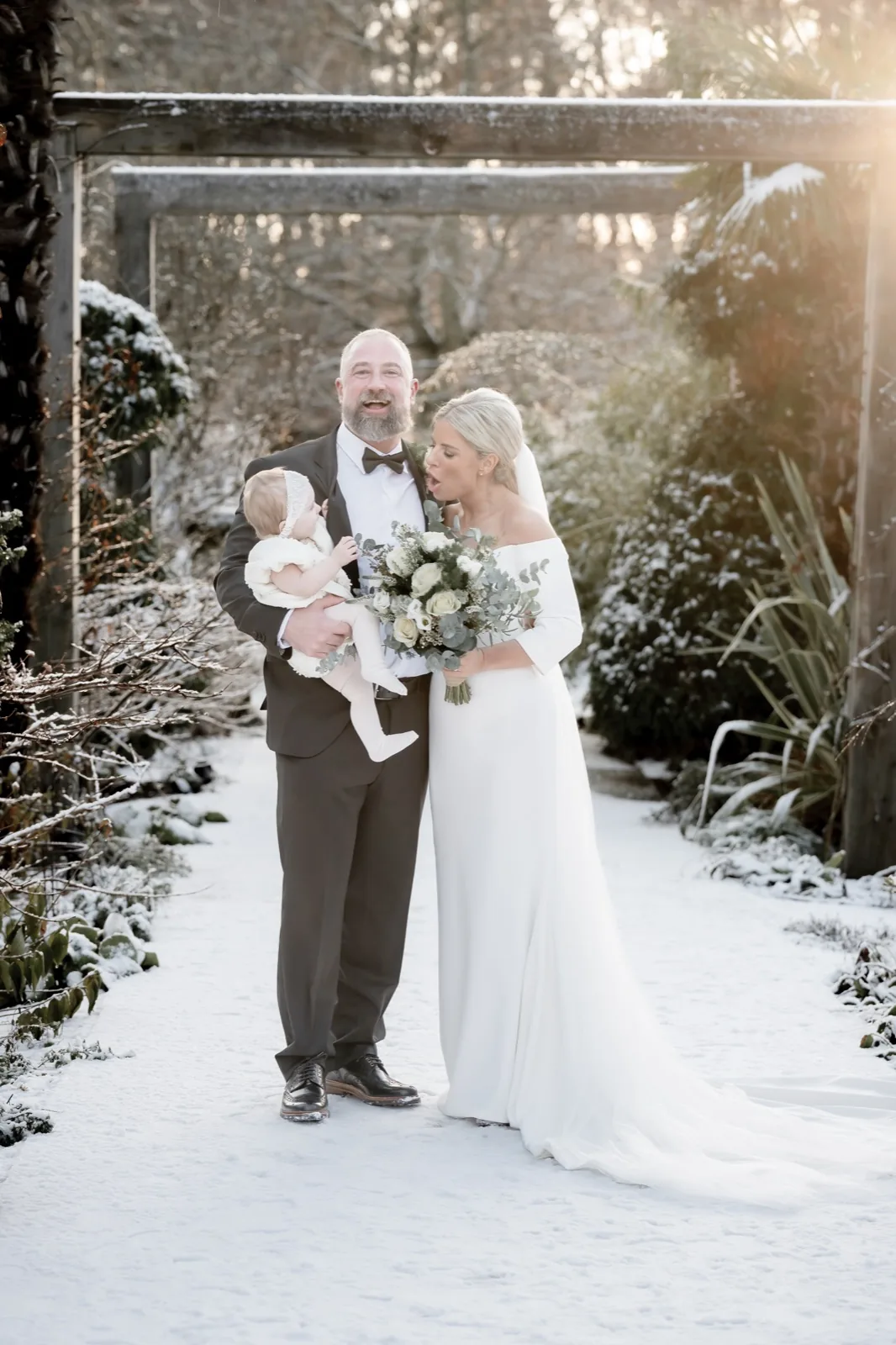 Emotional wedding moment at Le Petit Château, Northumberland