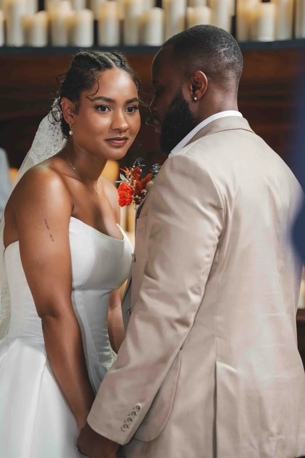 Couple portrait of Jas and Greg on their wedding day