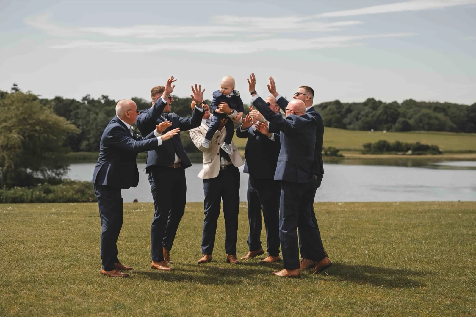 Confetti moment at a Hardwick Hall wedding