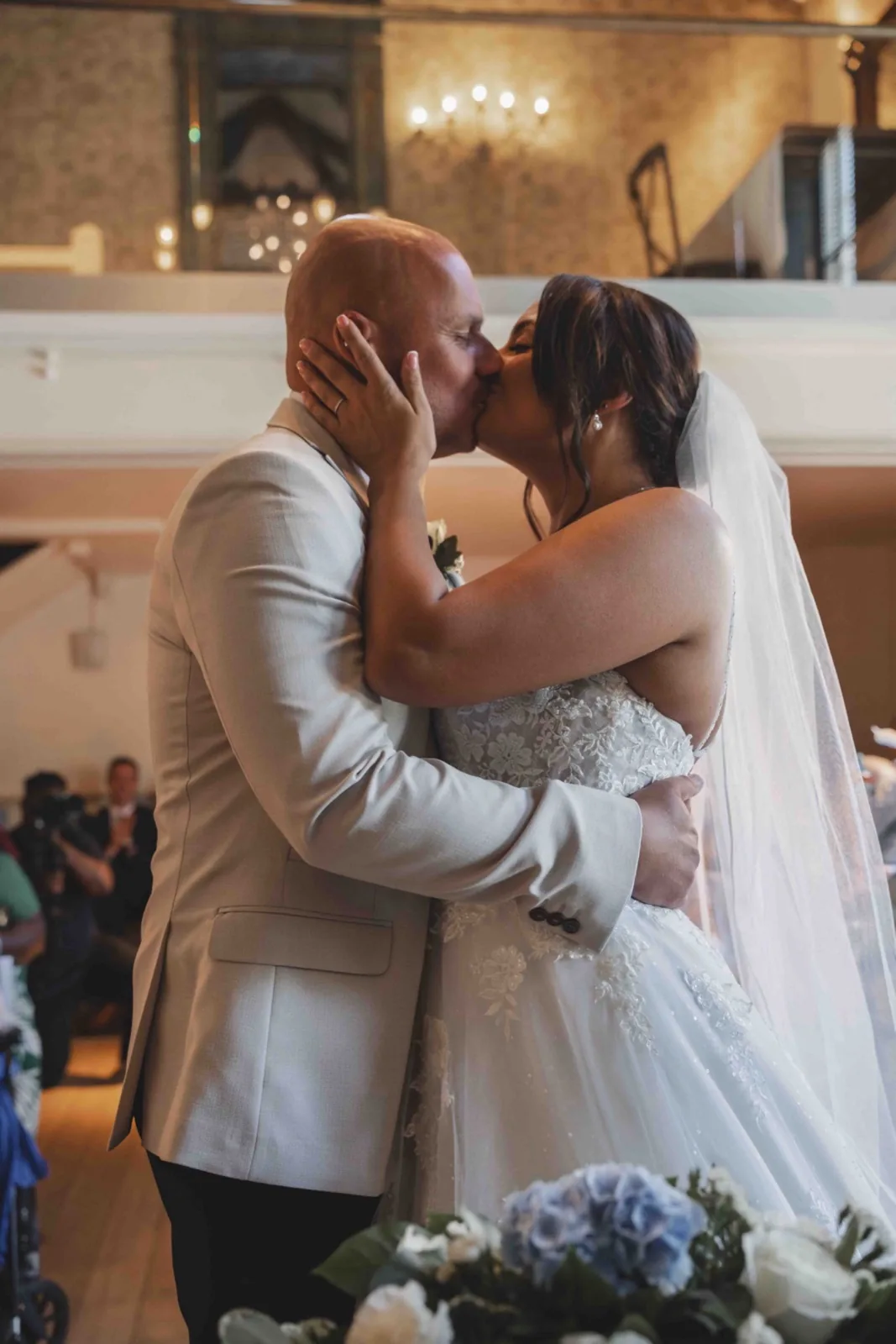 Bride and groom portrait at their County Durham wedding