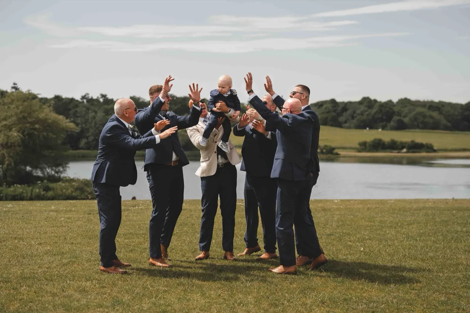 Confetti moment at a Hardwick Hall wedding
